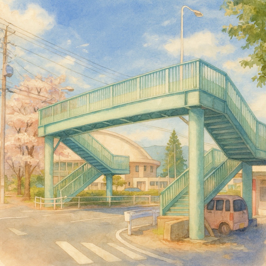 南箕輪村にある唯一の歩道橋「桜香丘歩道橋」について